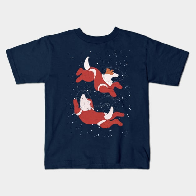 Belka and Strelka - Space Dogs Kids T-Shirt by Aline Eg